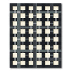 Monochrome Grid Checkerboard Accents Rug