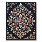 Elegant Rose Gold Victorian Filigree Rug