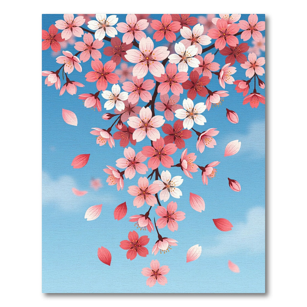 Pink Cherry Blossom Branch Floral Rug