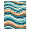 Coastal Blue And Tan Wave Rug
