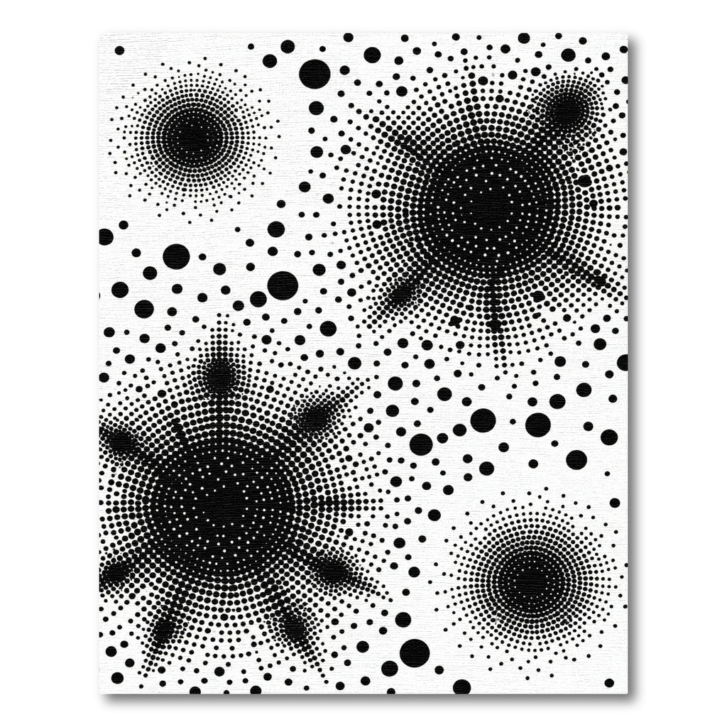 Bold Black Dot Burst Star Rug