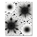 Bold Black Dot Burst Star Rug
