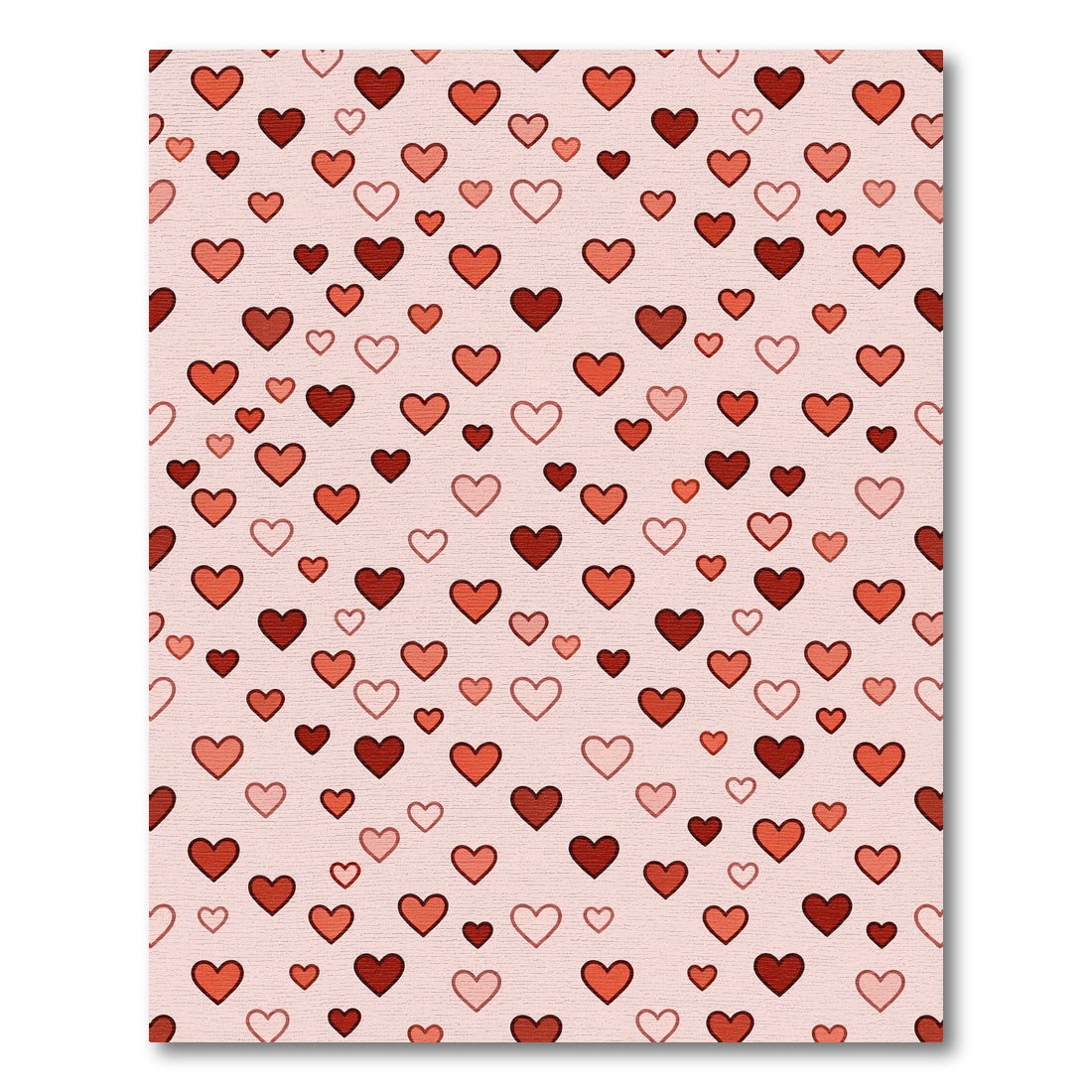 Crimson Red Hearts Scatter Pattern Rug