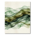Ethereal Sage Forest Abstract Wave Rug