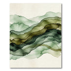 Ethereal Sage Forest Abstract Wave Rug