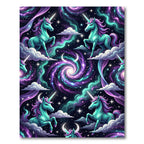 Cosmic Iridescent Unicorn Galaxy Swirl Rug