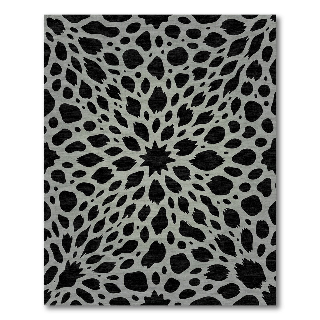 Gray and Black Organic Radial Rug
