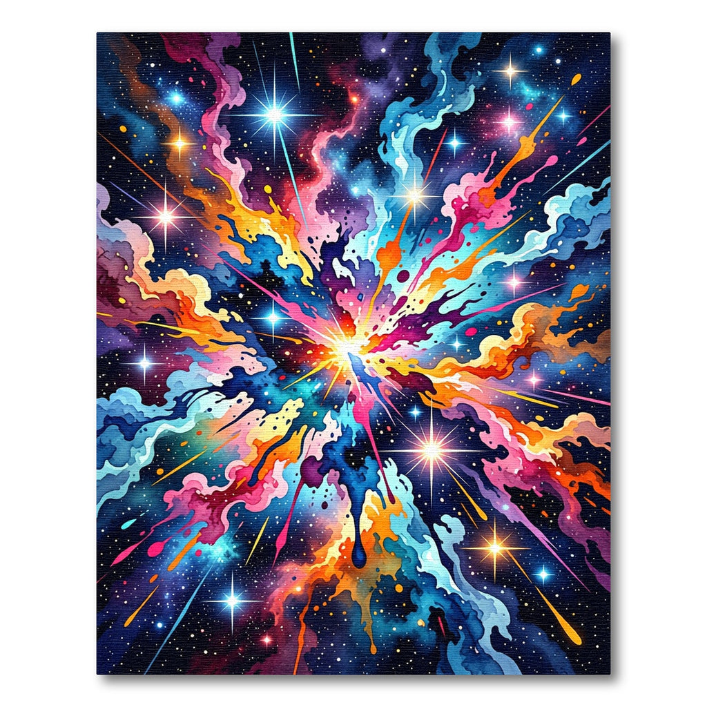 Vibrant Cosmic Abstract Nebula Burst Rug