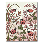 Whimsical Ladybug Floral Garden Meadow Rug