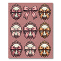Ornate Pink Bows and Vintage Frames Rug