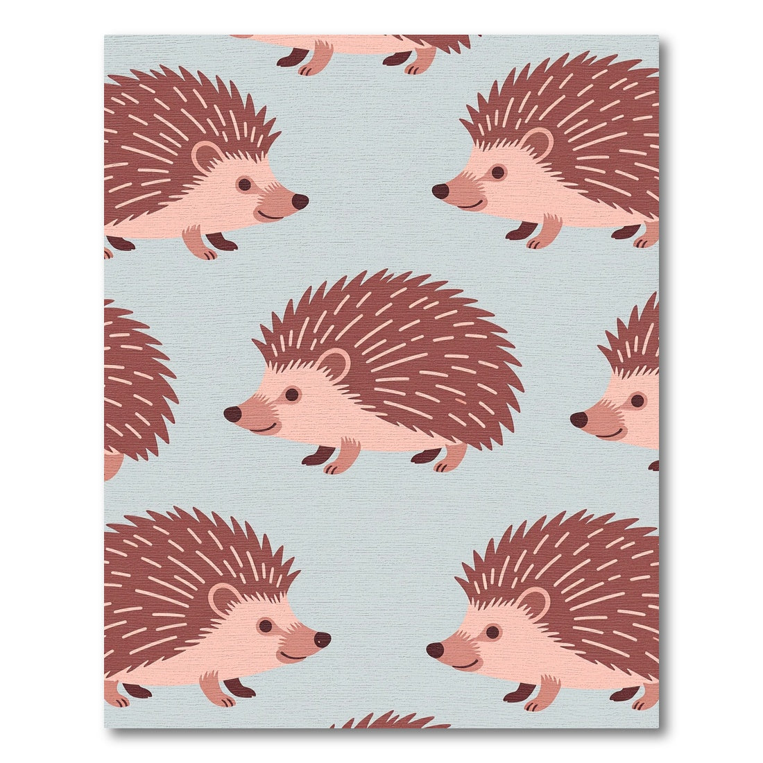 Cute Hedgehog Light Blue Nursery Art Rug