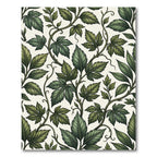 Deep Green Leaf Vine Composition Rug
