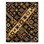 Gold and Black Geometric Tribal Rug