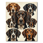 Portrait Hound Dog Collage Art Rug