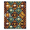 Earthy Thunderstorm Animal Geometric Patchwork Rug