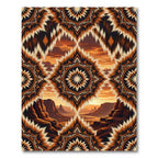 Southwestern Sunburst Canyon Landscape Rug