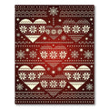 Red Nordic Heart Snowflake Fair Isle Rug
