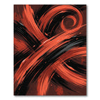 Crimson Swirl Abstract Brushstroke Rug