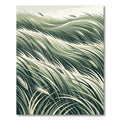 Earthy Green Tall Grass Waves Rug