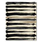 Textured Black Brush Stroke Stripes Rug