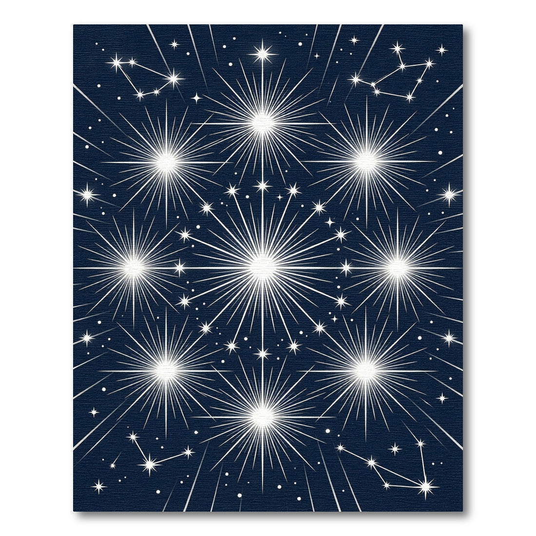 Celestial Midnight Starburst Geometric Rug