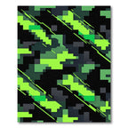 Neon Green Pixelated Cyber Camouflage Rug