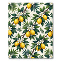 Sunny Lemon Citrus Blossom Botanical Art Rug