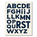 Bold Navy Alphabet Typography Letter Grid Rug