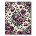 Vibrant Purple Dahlia Rose Bouquet Rug
