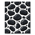 Glossy Black Pebbles Scatter Rug