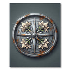 Floral Compass Steel Gray Iron Rug