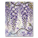 Ethereal Purple Wisteria Cascading Blossoms Rug