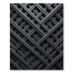 Modern Charcoal Geometric Intersecting Grid Rug