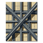Industrial Gray Steel Crosshatch Rug