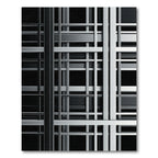 Sophisticated Monochrome Geometric Linear Grid Rug