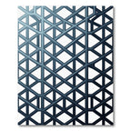 Modern Slate Blue Geometric Lattice Rug