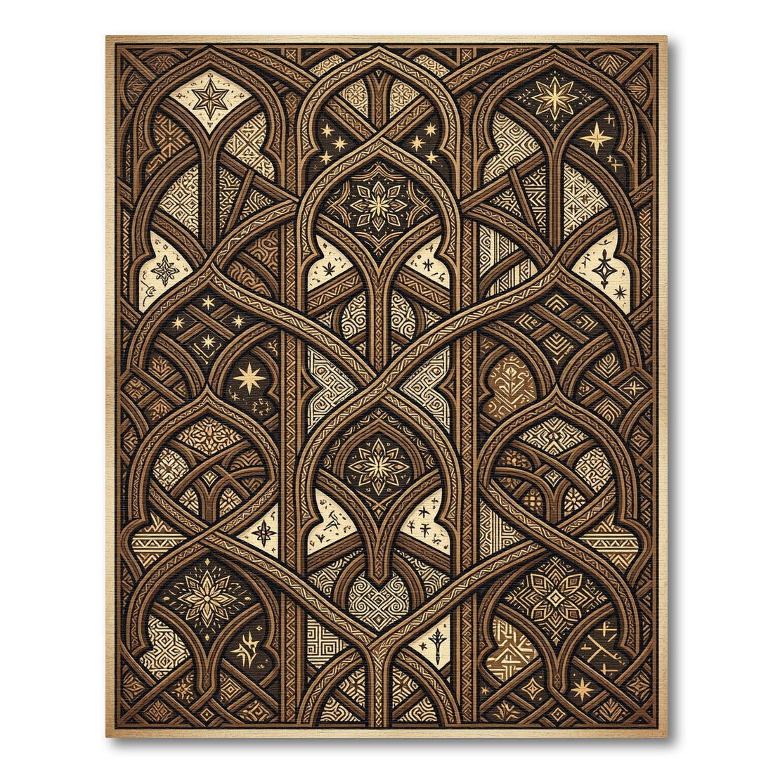 Gothic Bronze Archway Celestial Starry Accent Rug