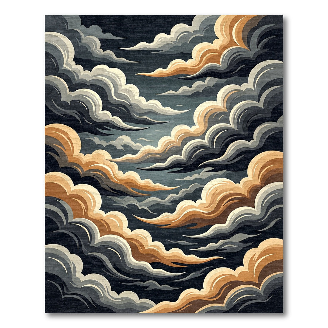 Dramatic Golden Clouds Floating Sky Rug