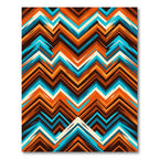 Vibrant Chevron Zigzag Turquoise Burnt Orange Rug