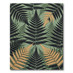 Lush Sage Golden Fern Foliage Rug