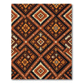 Earthy Amber Geometric Tribal Diamond Rug