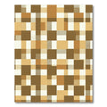Earthy Toned Geometric Block Grid Rug