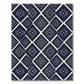 Navy Blue Geo Diamond Folk Art Rug