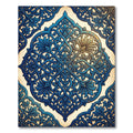 Ornate Cobalt Sapphire Floral Medallion Rug