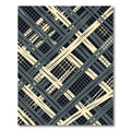 Charcoal Cream Crossed Grid Overlay Rug