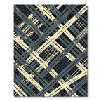 Charcoal Cream Crossed Grid Overlay Rug
