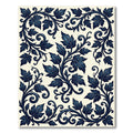 Deep Navy Acanthus Scrollwork Swirls Rug