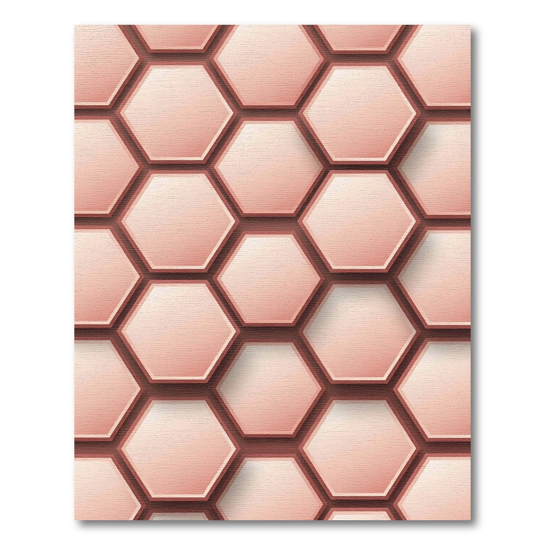 Blush Pink Hexagonal Overlay Rug