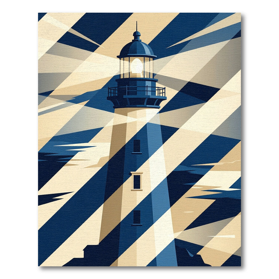Graphic Blue and Cream Beacon Ray Rug