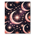 Cosmic Pink Moon Stars Night Sky Rug